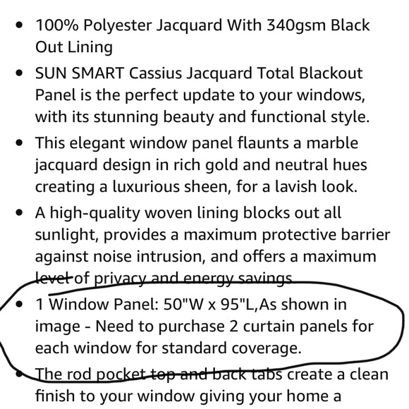 NWT SunSmart 1 window panel 50”w X 95” L Cassius Gold design sun blocking - Picture 9 of 10